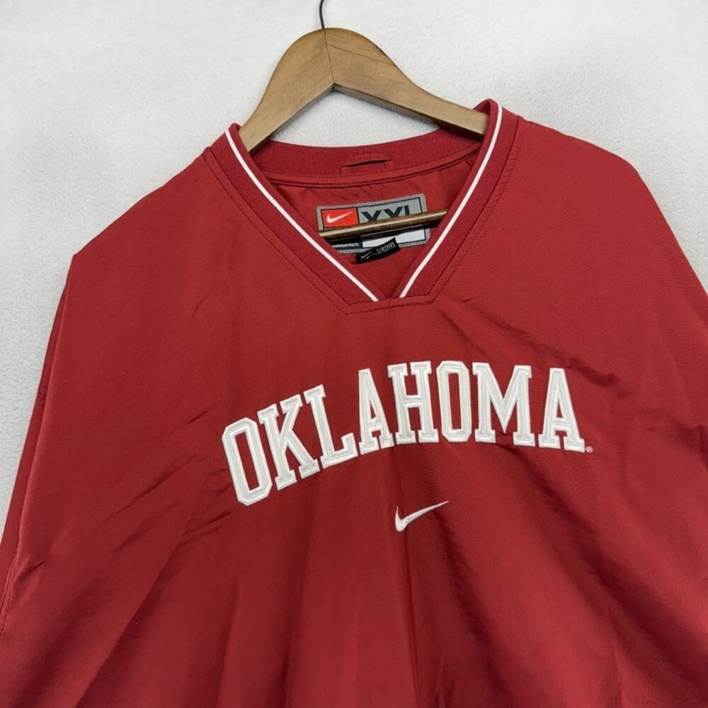 Oklahoma Sooners Windbreaker Jacket Men's 2XL Red Nike Center Swoosh Vintage y2k